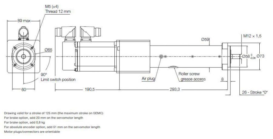 SEMC 2 Bản vẽ xi lanh điện SEMC (inline)