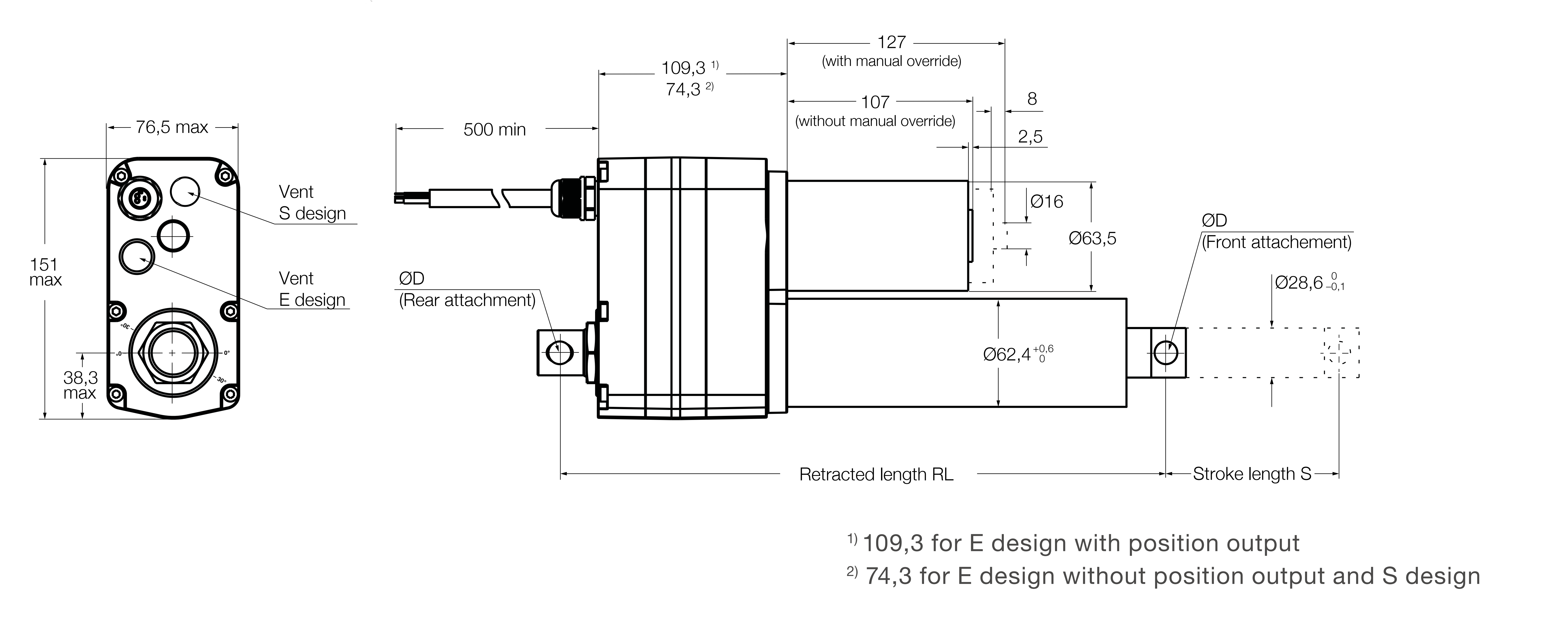 Xi lanh điện CAHB-21-x2E/S 3 CAHB-21-x2E/S Bản vẽ 1
