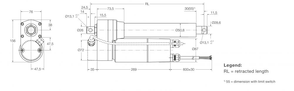 Xi lanh điện CAHB-30-x2A 3 CAHB-30-x2A Bản vẽ 1