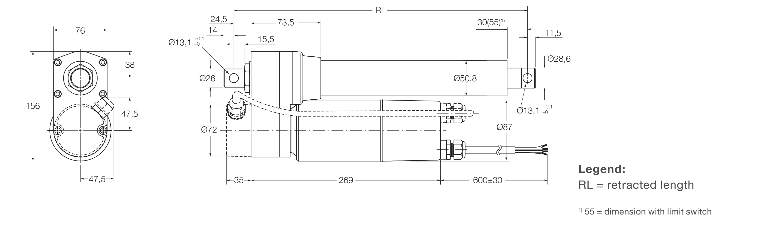 Xi lanh điện CAHB-30-x1A 3 CAHB-30-x1A Bản vẽ 1