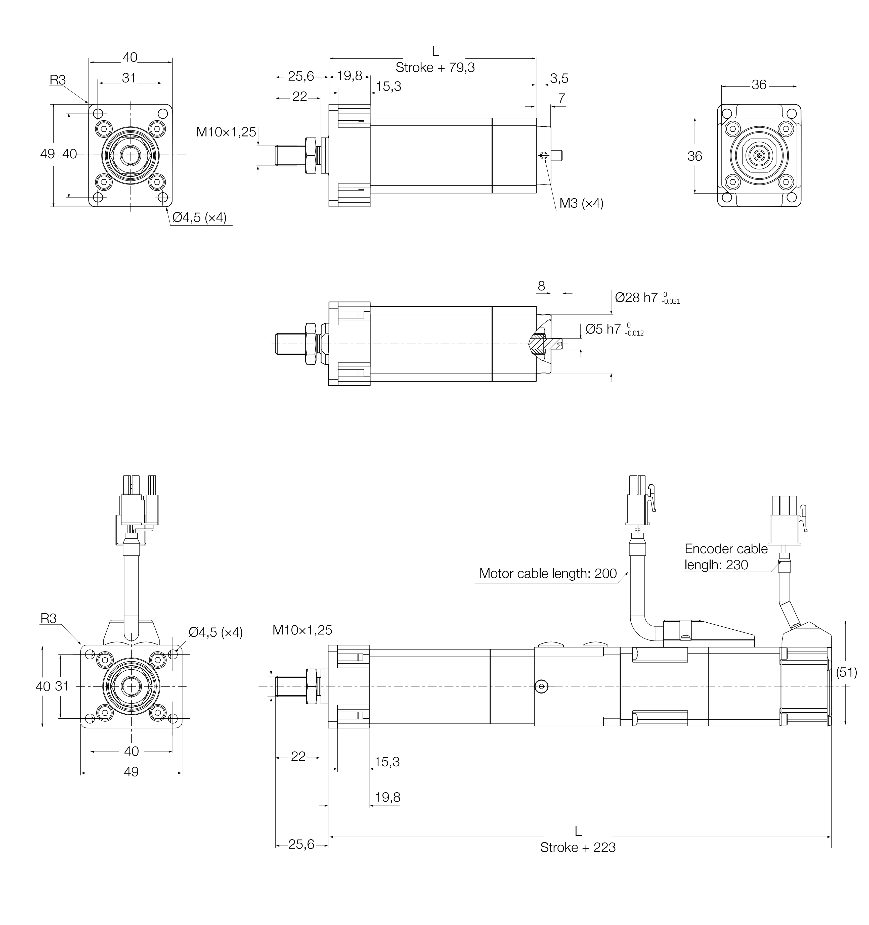Xi lanh điện CASM-25 2 CASM-25 Bản vẽ
