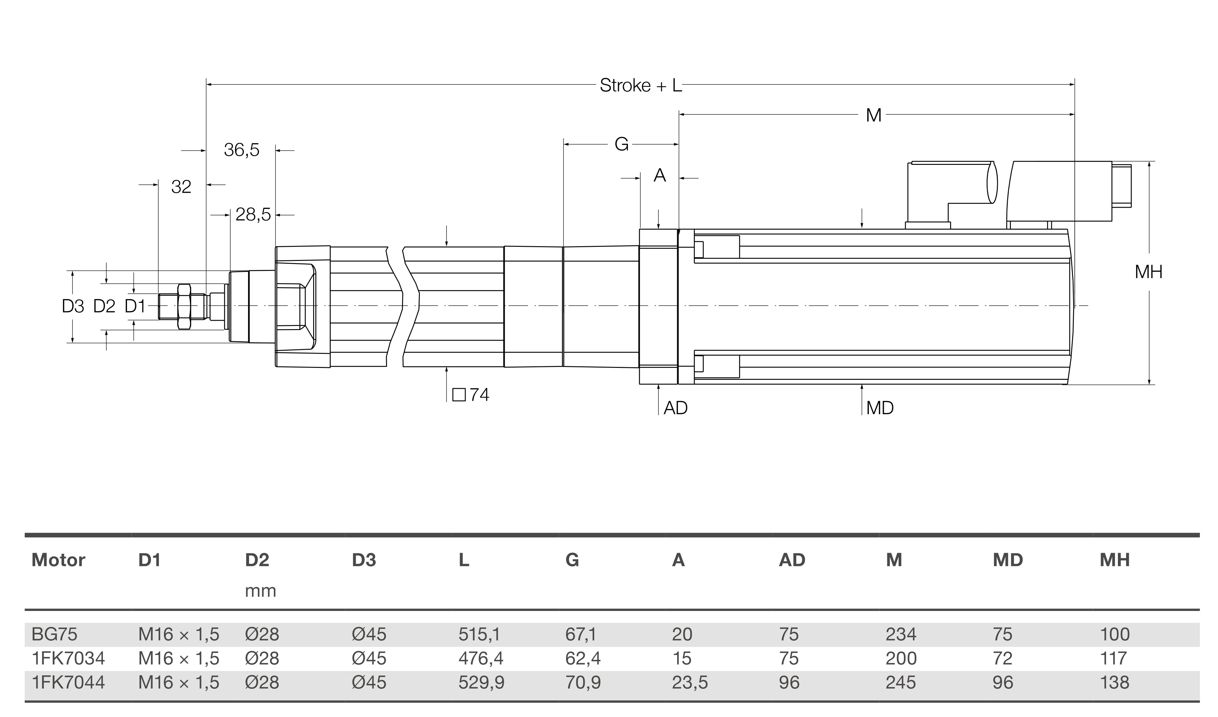 Xi lanh điện CASM-63-BN 4 CASM-63-BN bản vẽ