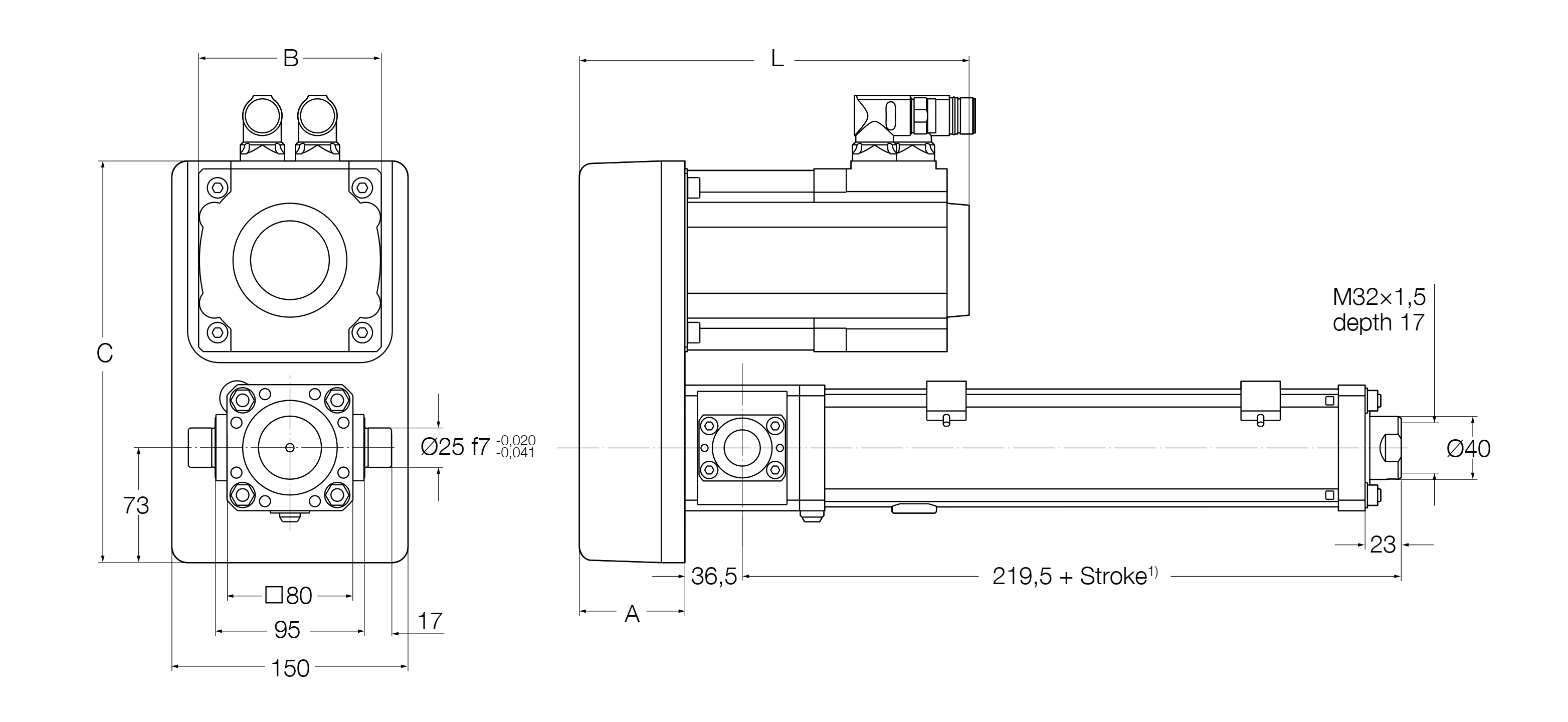 Xi lanh điện LEMC-2110 6 LEMC-S-2110 parallel bản vẽ