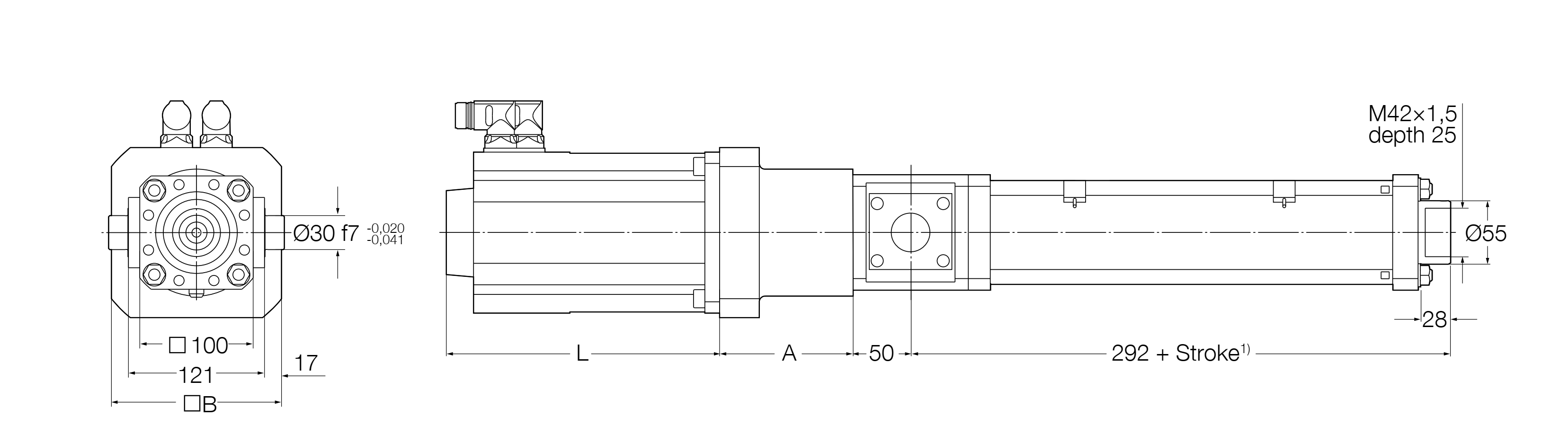 Xi lanh điện LEMC-3010 3 LEMC-S-3010 inline bản vẽ