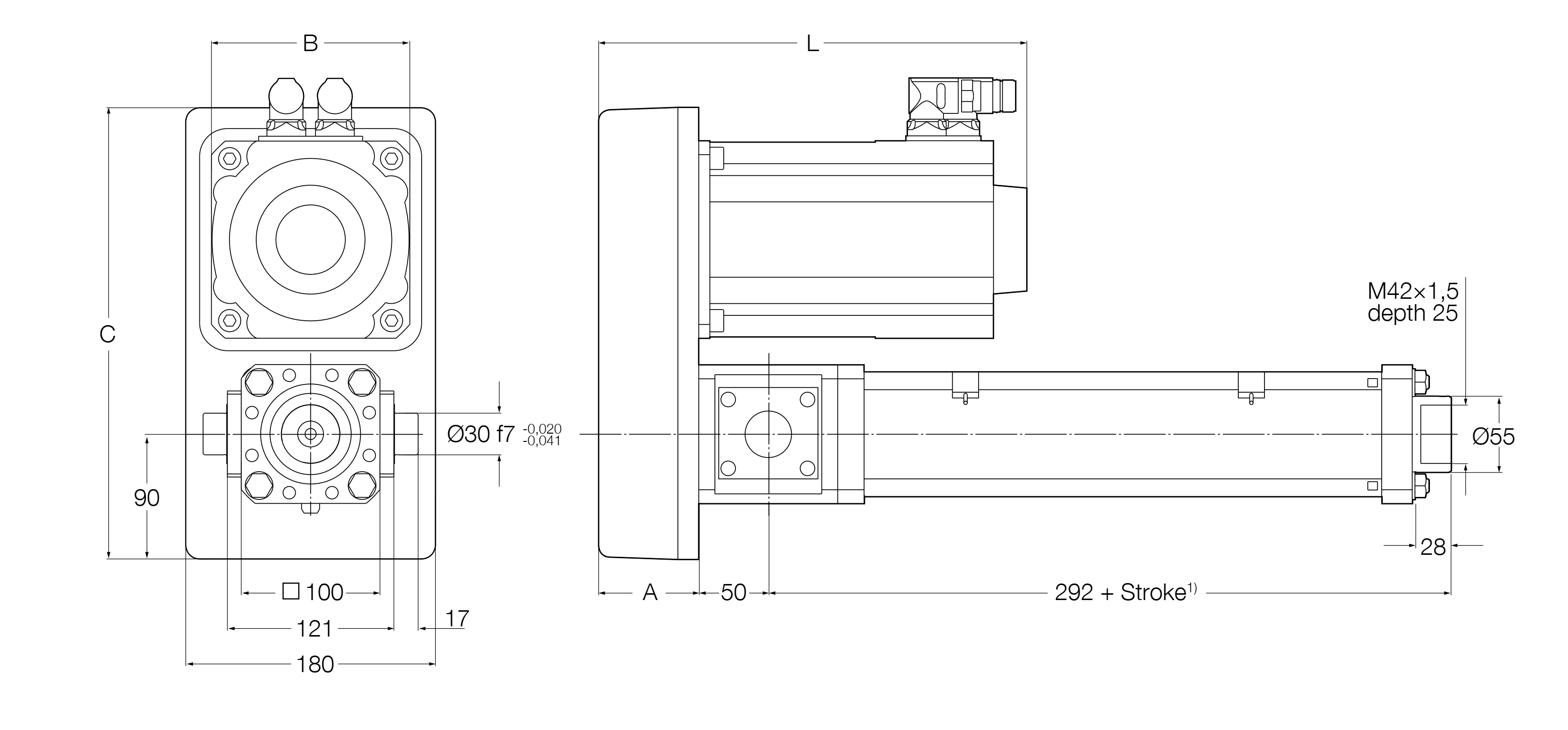 Xi lanh điện LEMC-3010 6 LEMC-S-3010 parallel bản vẽ