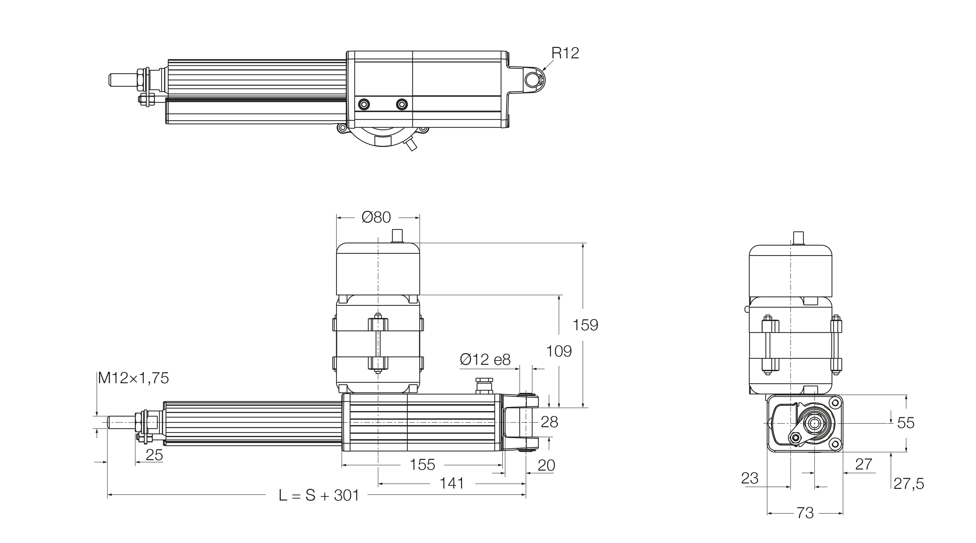 Xi lanh điện CAP 32 1 CAP 32 bản vẽ 1