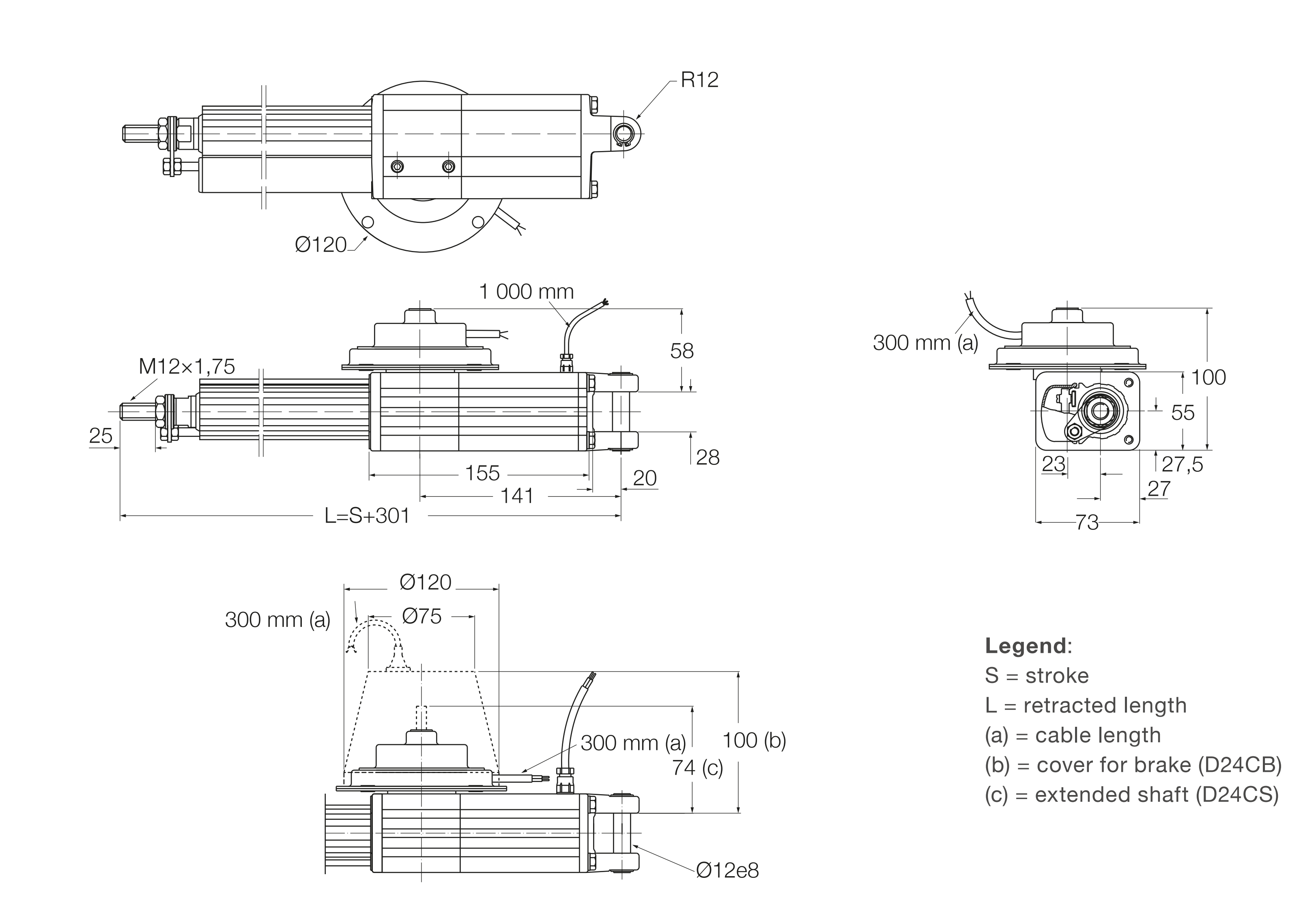 Xi lanh điện CAP 32 2 CAP 32 bản vẽ 2