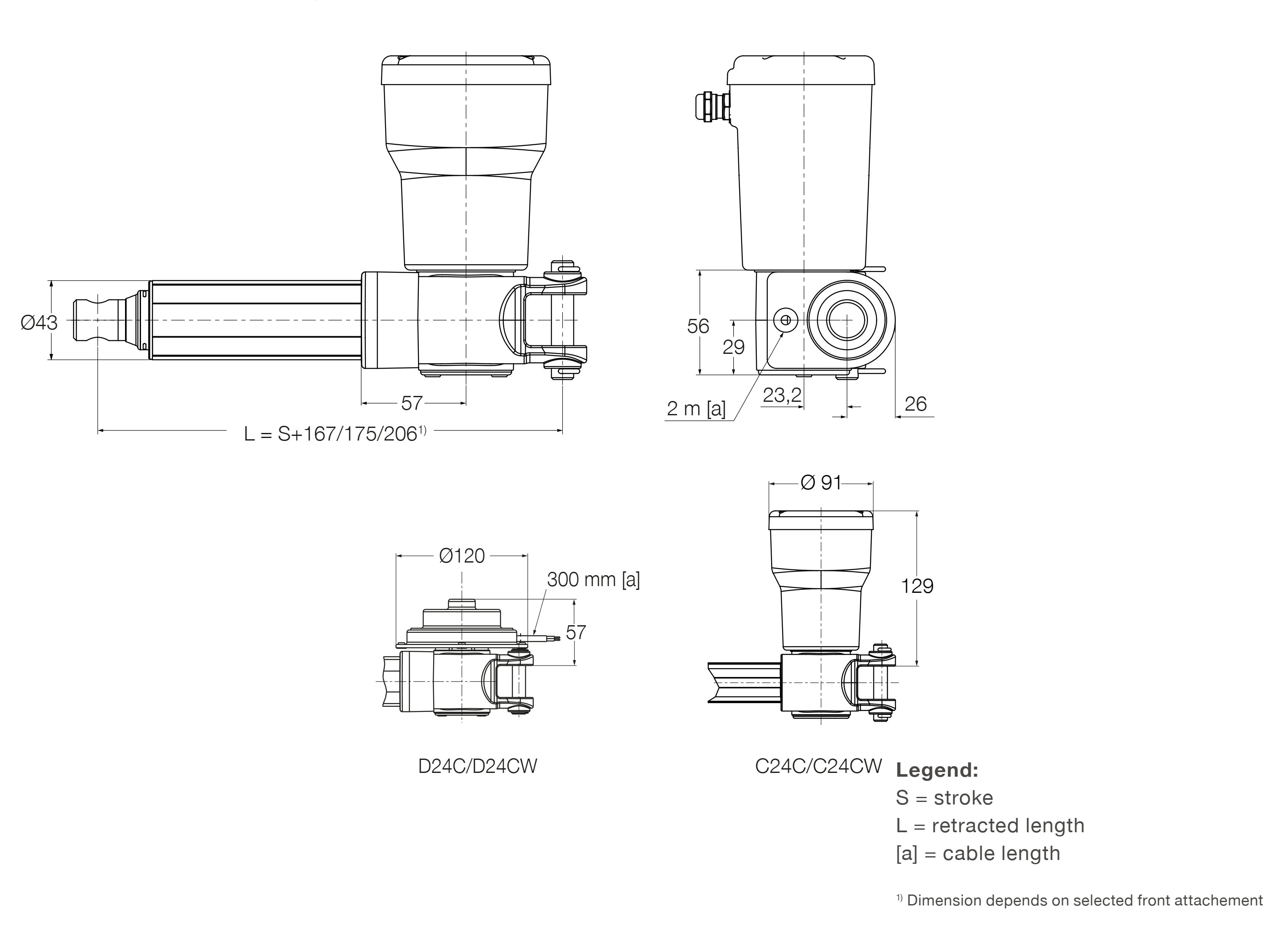 Xi lanh điện CAP 43B 2 CAP 43B Bản vẽ