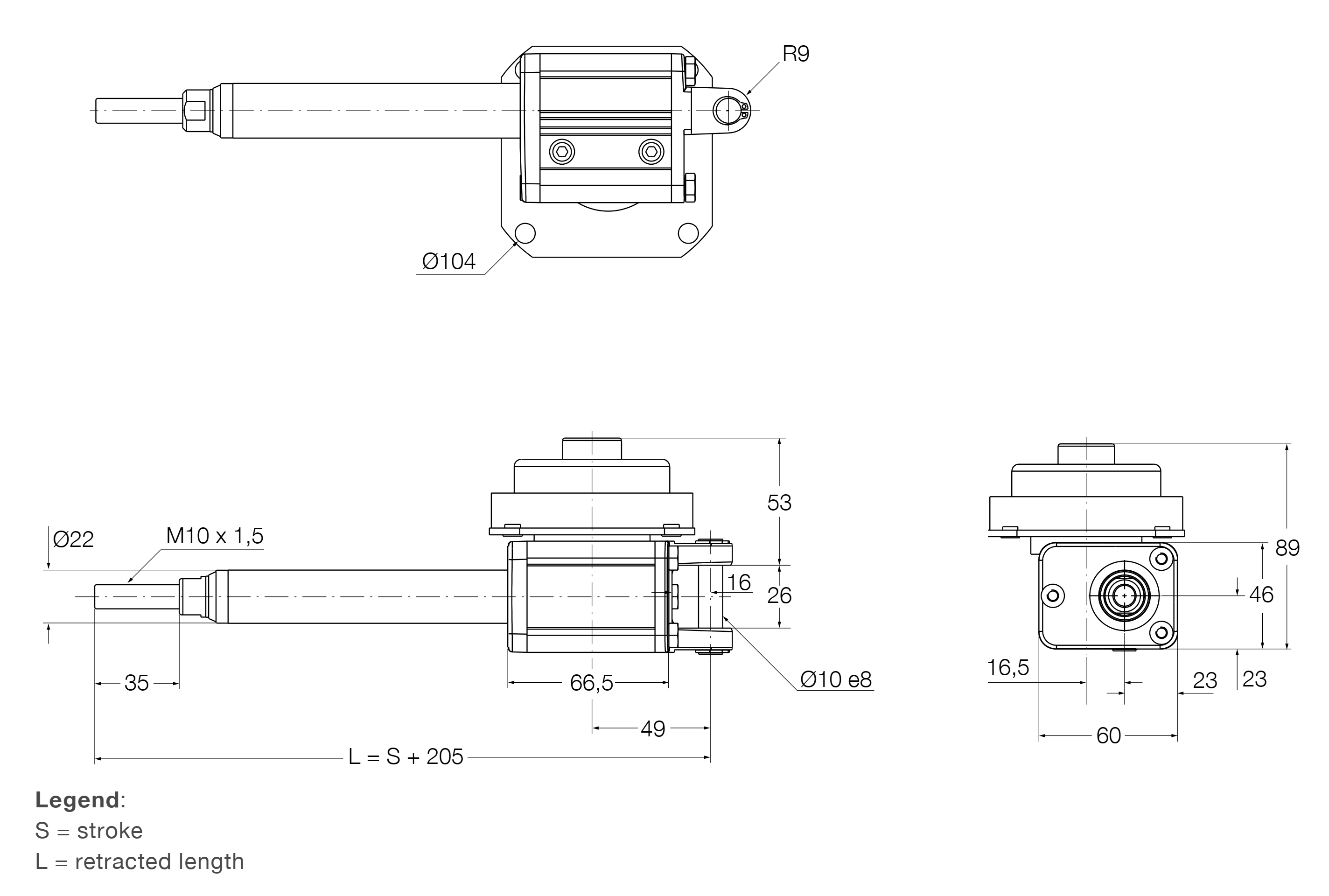 Xi lanh điện CAR 22 2 CAR 22 Bản vẽ