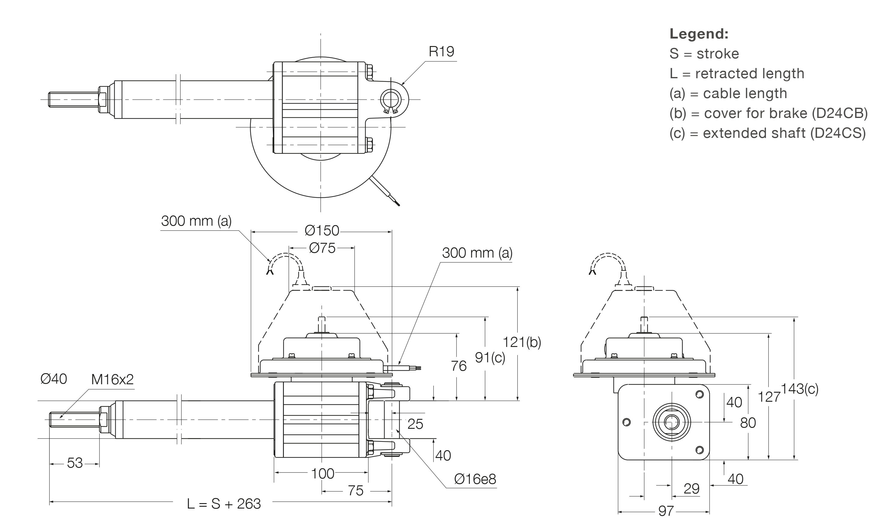 Xi lanh điện CAR 40 5 CAR 40 bản vẽ DC ver
