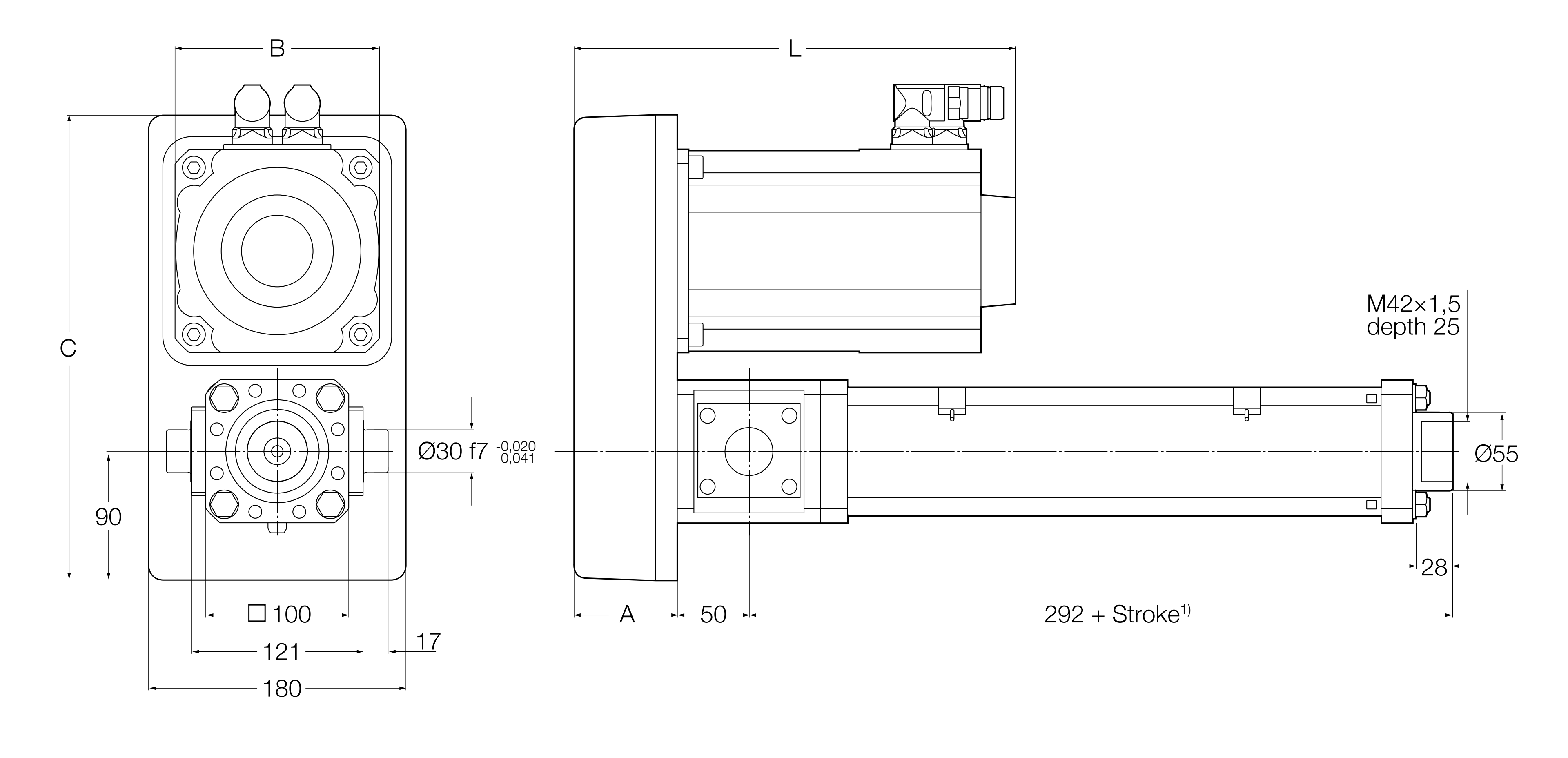 Xi lanh điện LEMC-3005 6 LEMC-S-3005 parallel bản vẽ