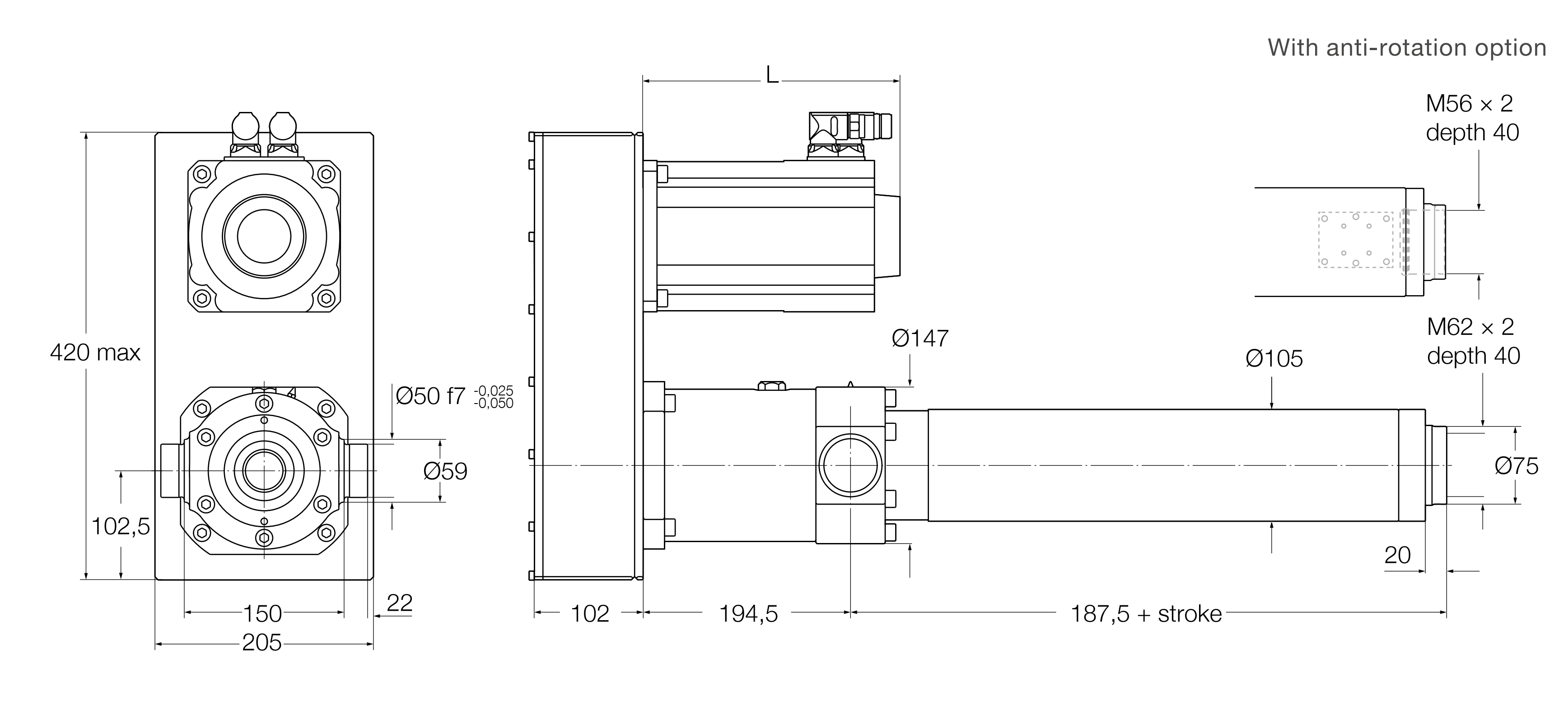 Xi lanh điện SRSA-39xx 6 SRSA-S-39xx parallel Bản vẽ