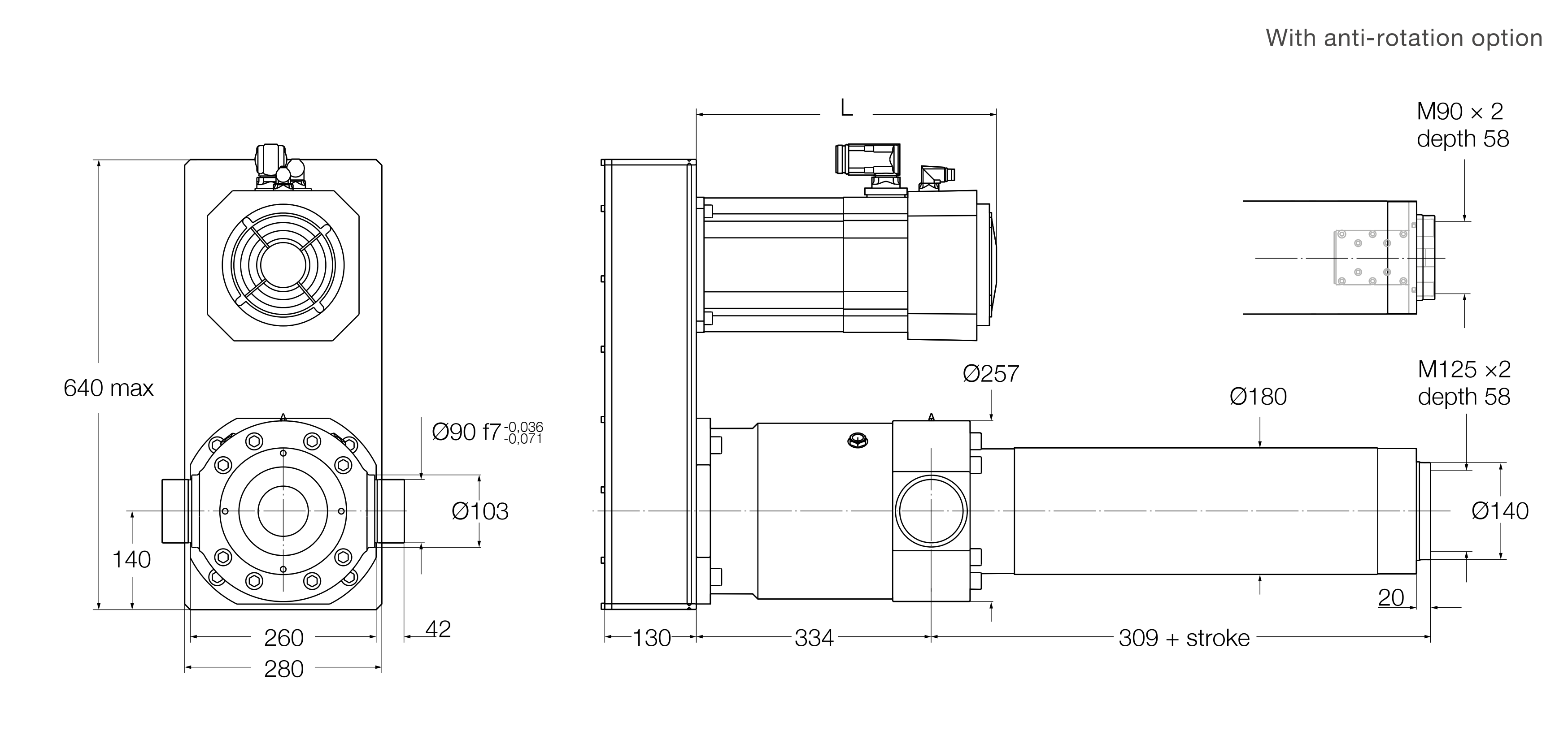 Xi lanh điện SRSA-75xx 6 SRSA-S-75xx parallel Bản vẽ