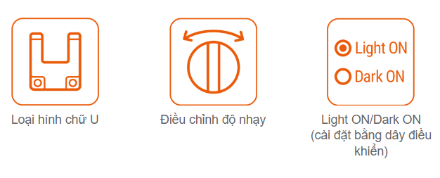 Các tính năng chính BUP Autonics - Cảm biến quang điện hình chữ U