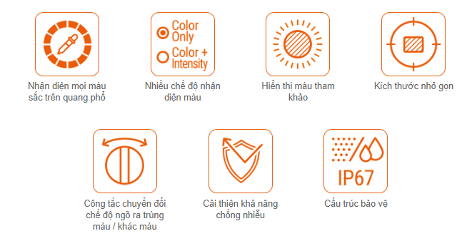 Cảm biến màu BC Autonics 1 Các tính năng chính cảm biến màu BC Autonics