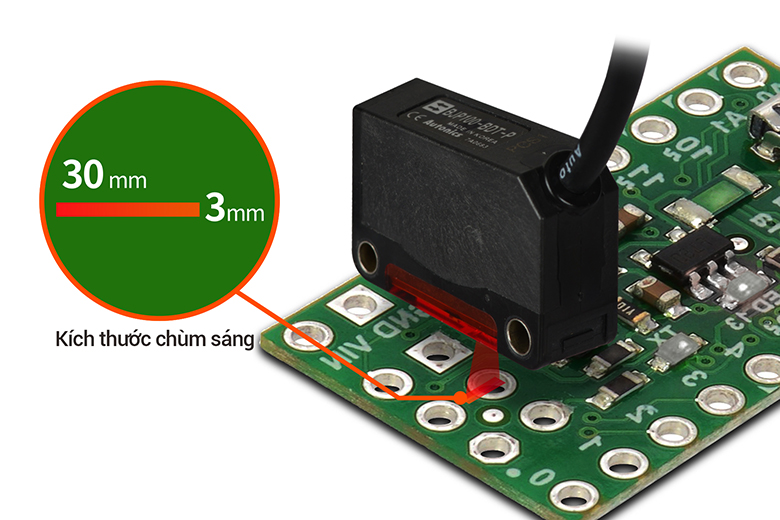 Chùm sáng diện tích 30 mm x 3 mm có khả năng phát hiện chính xác (trong khoảng cách 30 mm) BJP Autonics