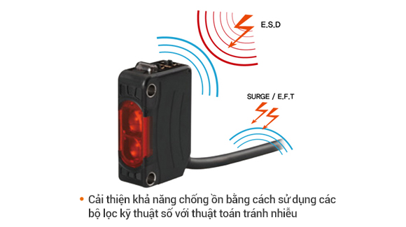 Cảm biến quang BJ nhỏ gọn Autonics 5 Khả năng chống ồn cao và giảm thiểu ảnh hưởng từ ánh sáng xung quanh BJ