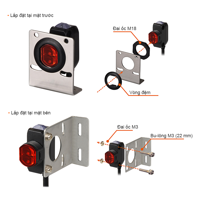 Lắp đặt tại mặt trước bên BH Autonics