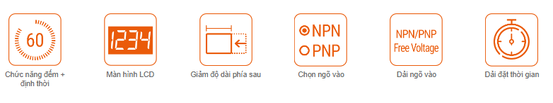 Bộ đếm / Bộ định thời CX màn hình LCD Autonics 1 Các tính năng chính bộ đếm bộ định thời CX