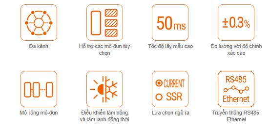 Bộ điều khiển nhiệt độ TMH đa kênh Autonics 1 Các tính năng chính bộ điều khiển nhiệt độ TMH