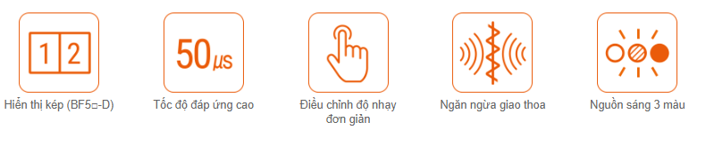 Bộ khuếch đại sợi quang BF5 loại hiển thị đơn/kép Autonics 1 Các tính năng chính bộ khuếch đại sợi quang BF5