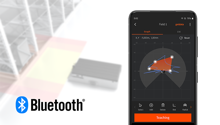 Cảm biến LiDAR LSC máy quét laser 2D 270°Autonics 5 Dễ dàng cài đặt thông số với ứng dụng trên thiết bị di động LSC