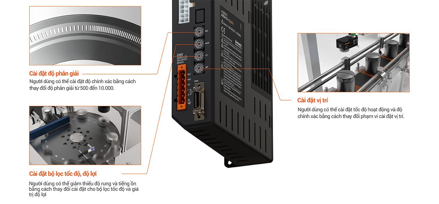 Dễ dàng thay đổi cài đặt bằng bộ điều chỉnh bên ngoài AiSA