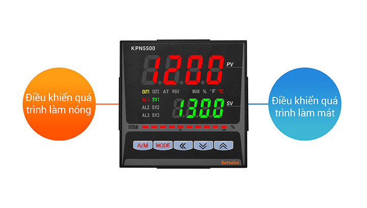 Bộ điều khiển nhiệt độ KPN dưới dạng biểu đồ cột Autonics 4 Điều khiển đồng thời hệ thống làm nóng Làm mát KPN