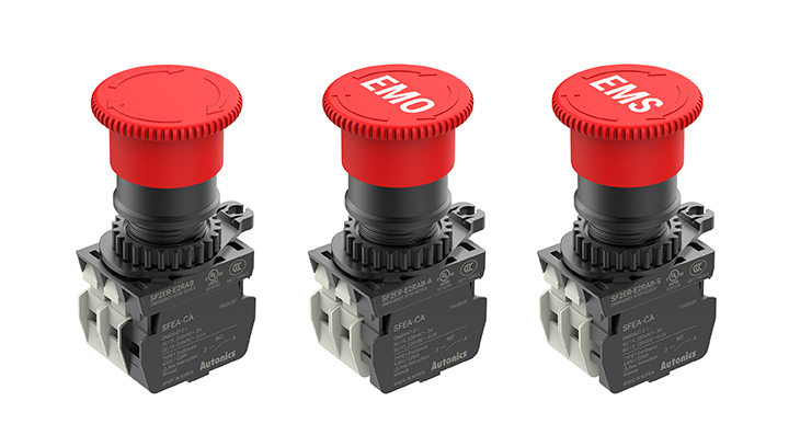 Nút nhấn dừng khẩn cấp SF2ER Ø22/25 Autonics 4 Nút nhấn EMO EMS SF2ER