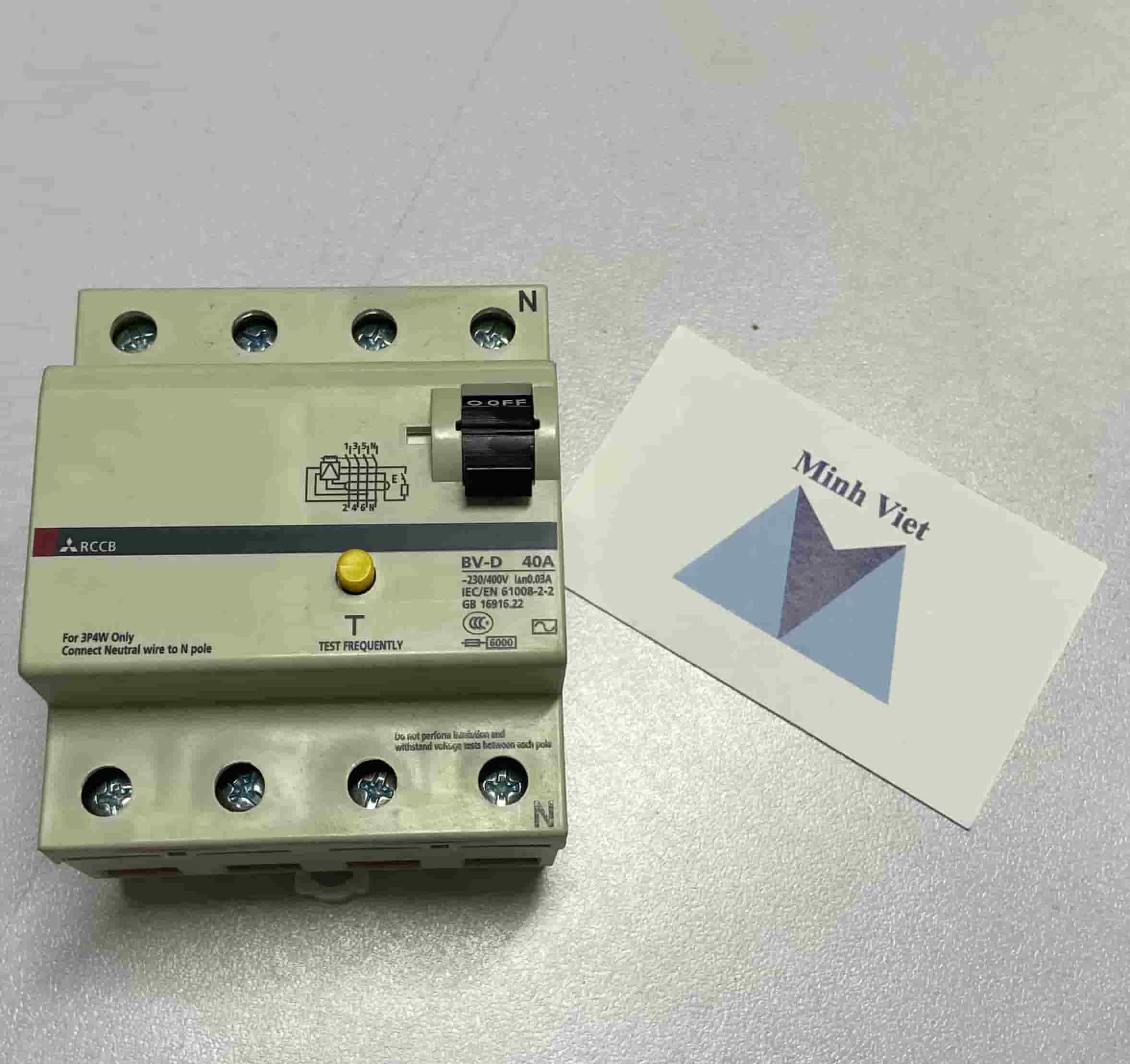 Cầu dao BV-DN 2P 32A 30MA Aptomat Mitsubishi 1 Cầu dao BV-DN 2P 32A 30MA Aptomat Mitsubishi