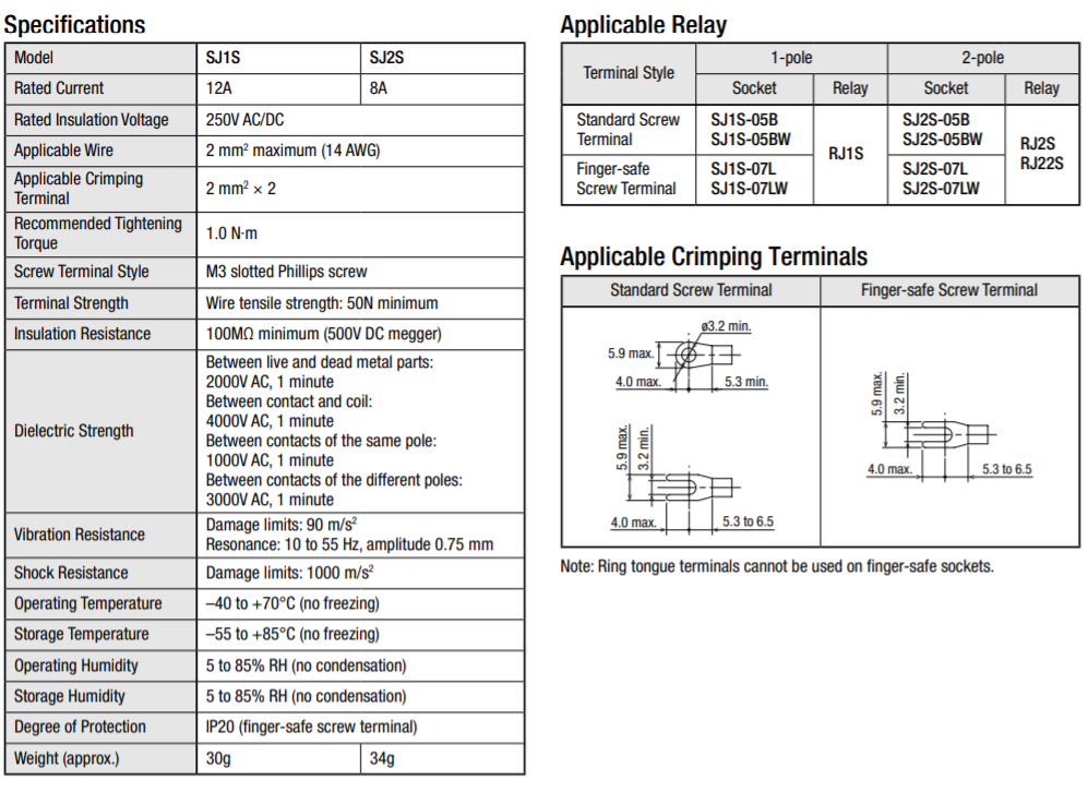 SJ2S-05B IDEC Đế rơ le 2 Đế rơ le SJ