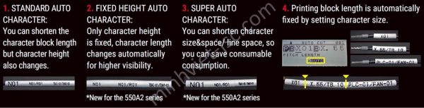 Tự động căn chỉnh kích thước ký tự và độ dài cắt