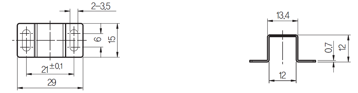 mặt cắt Cảm biến tiệm cận vuông 3 dây UP2S